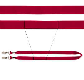 Full Color Premium Face Mask Lanyard - Color: Cardinal