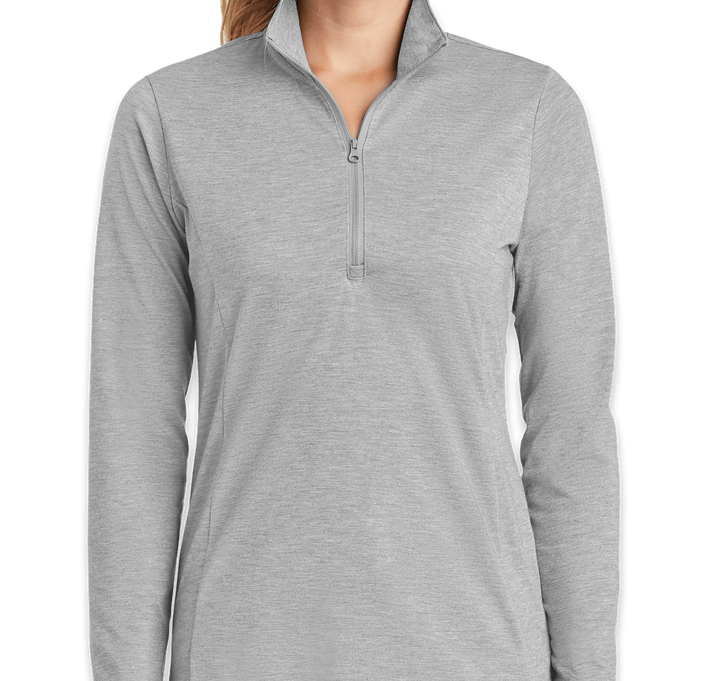 Sport-Tek Women's Tri-Blend Quarter Zip Performance Shirt-default