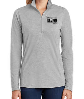 Sport-Tek Women's Tri-Blend Quarter Zip Performance Shirt - Color: Light Grey Heather