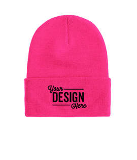 Port & Company Fleece Lined Cuff Beanie - Color: Neon Pink Glo
