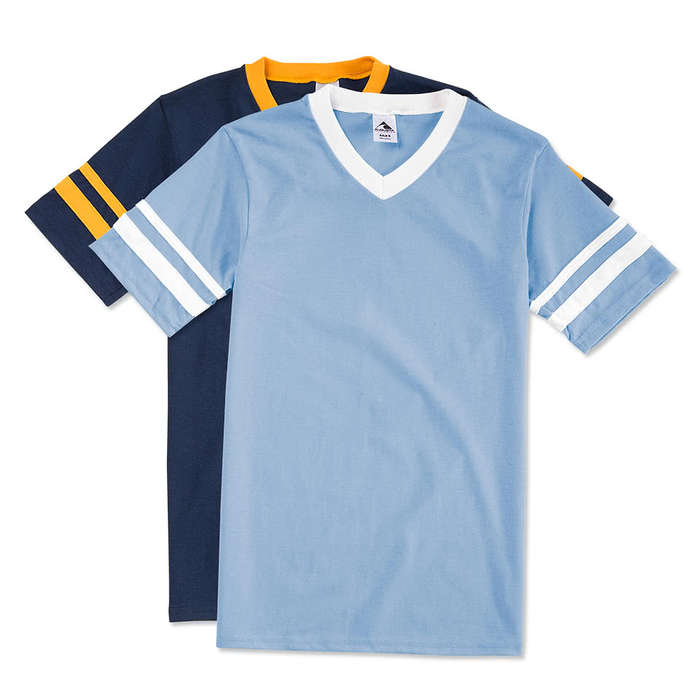 Custom Augusta Double Sleeve Stripe Jersey T-shirt - Design Short Sleeve T- shirts Online at