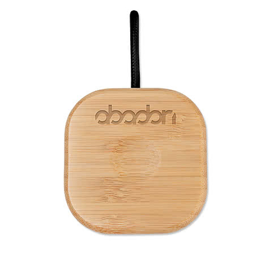 Laser Engraved Bamboo Wireless Earbuds & Watch Charger in Black / Bamboo