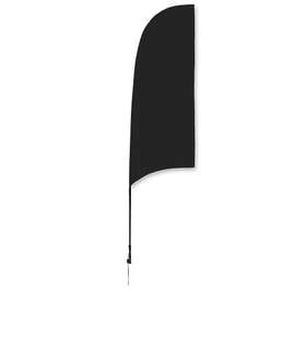 Full Color 9’ Streamline Razor Flag with Ground Spike - Color: Black