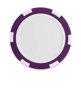 Full Color Six Stripe Poker Chip - Color: Purple