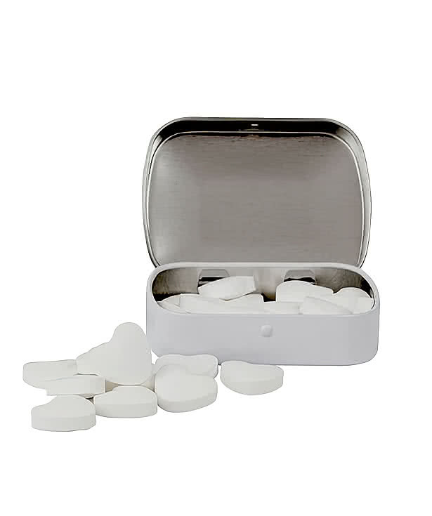 Full Color Domed Tin with Heart Shaped Mints