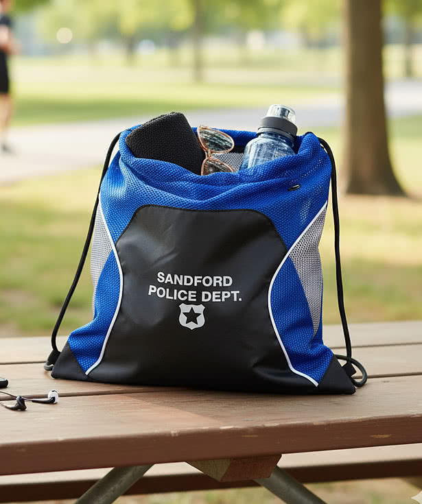 Jumbo Globetrotter Mesh Fabric Drawstring Bag