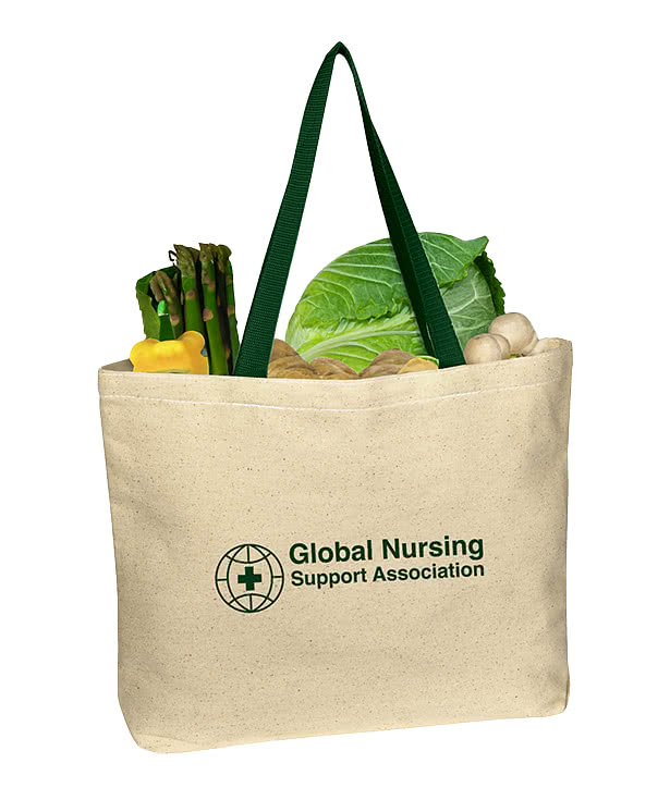 Full Color Medium Natural Cotton Canvas Tote Bag