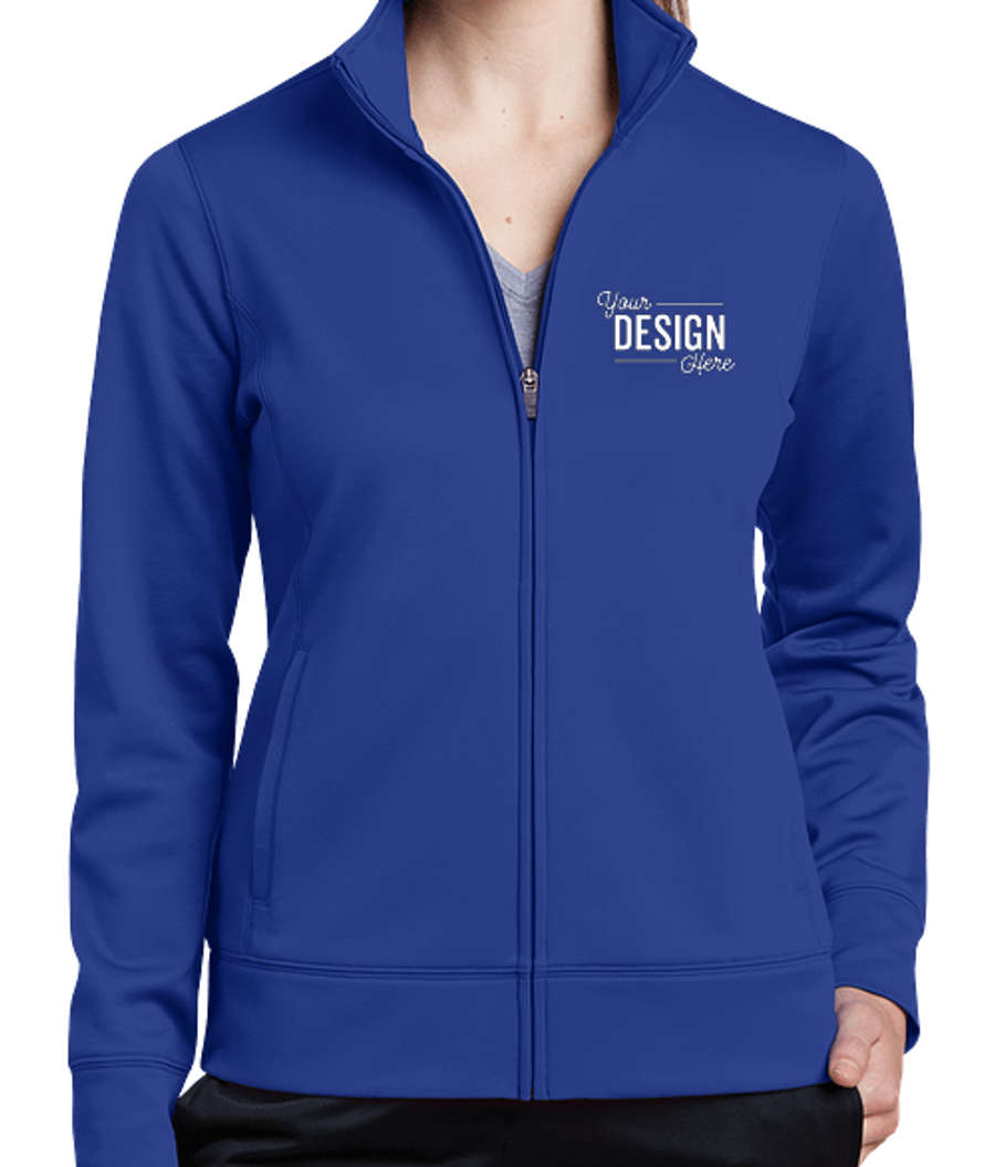 Sport-Tek Women's Sport-Wick Tech Fleece Full Zip Jacket in True Royal