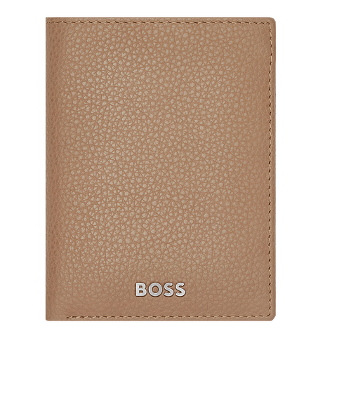 Hugo Boss Classic Grained Trifold Wallet in Camel