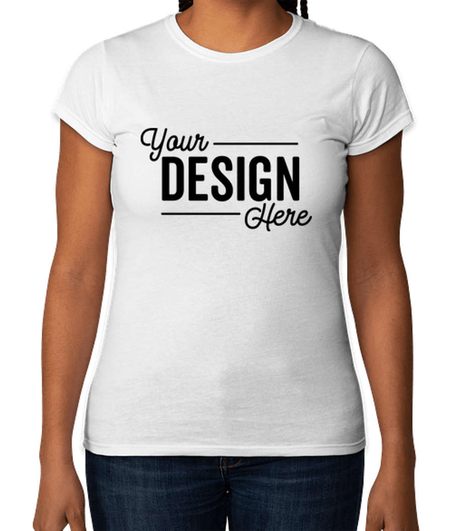 Gildan Women's Slim Fit Softstyle Jersey T-shirt in White