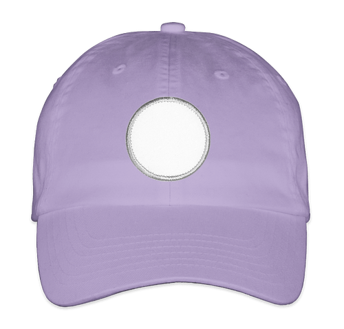 Valucap Bio-Washed Hat - Circle Patch - Embroidered in Lavender