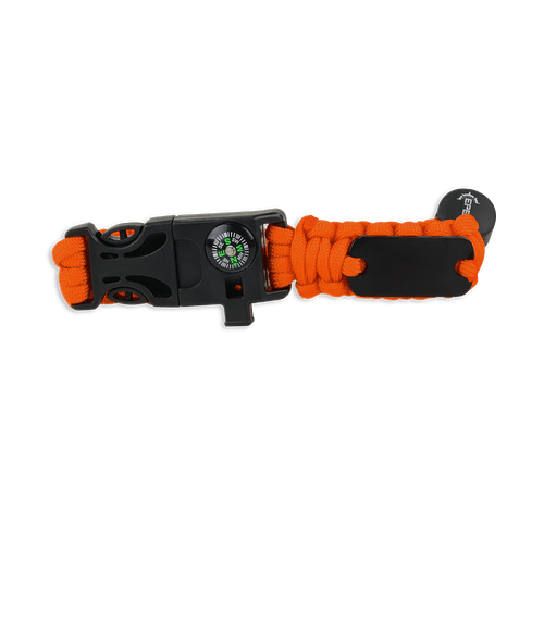 Laser Engraved EPEX Cougar Mountain Adjustable Paracord Bracelet in Orange