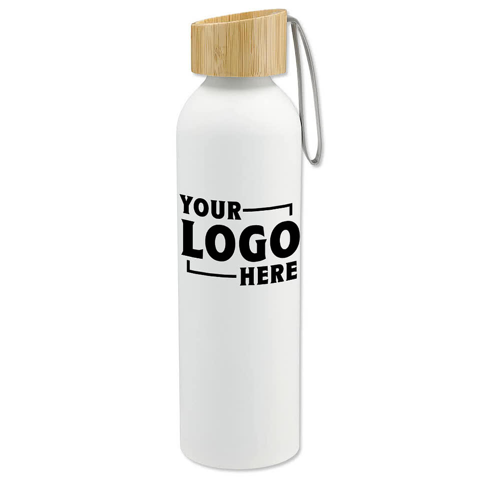 22 oz. Ryze Aluminum Sports Water Bottle with Bamboo Lid