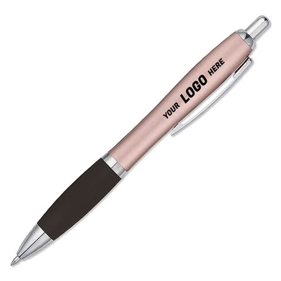 Satin Ballpoint Pen (black ink) in Silver  /  Burgundy