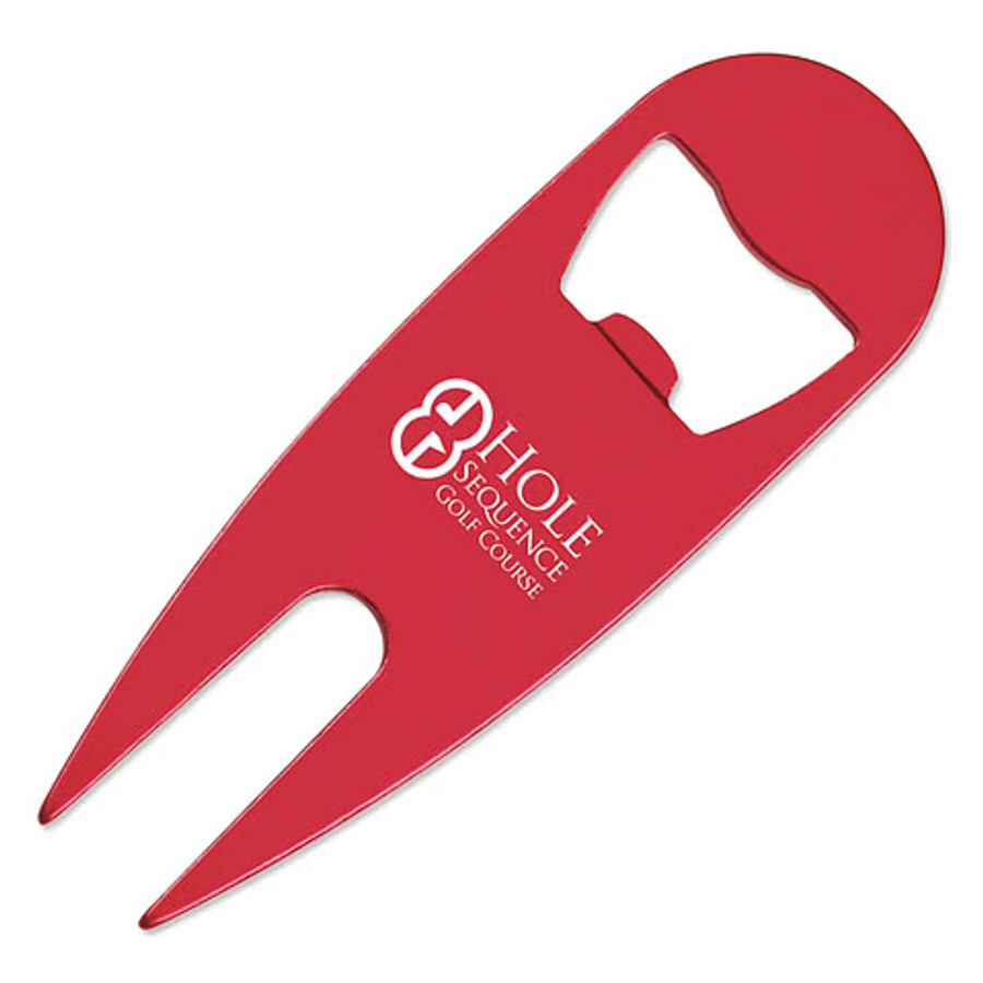 Laser Engraved Golf Divot Tool with Bottle Opener in Silver