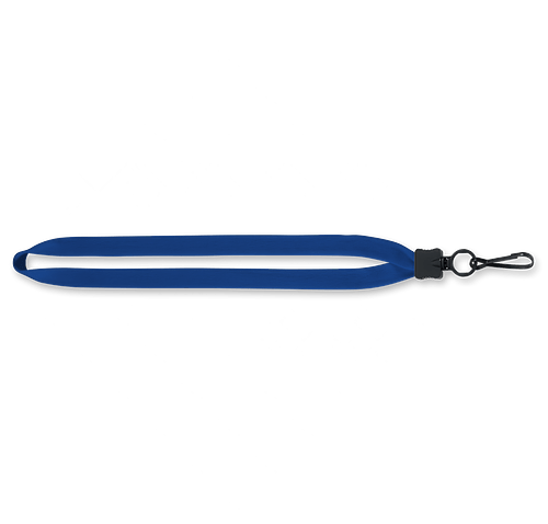 3/4" Cotton Lanyard with Plastic O-Ring and Large Metal J Hook in Electric Blue