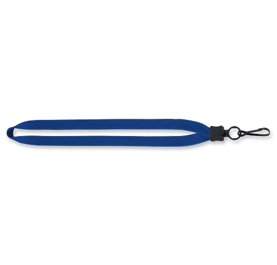 3/4" Cotton Lanyard with Plastic O-Ring and Large Metal J Hook in Electric Blue