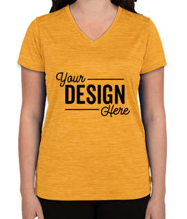 Augusta Women's Tonal Heather V-Neck Performance Shirt - Color: Gold