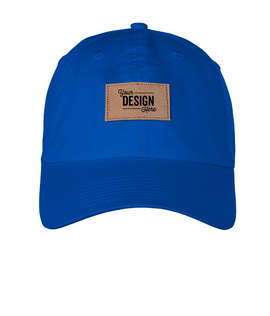 Ahead Largo Washed Twill Baseball Hat with Tan Rectangle Patch - Color: Neptune Blue