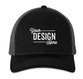 Richardson Snapback Trucker Hat - Color: Black / Charcoal