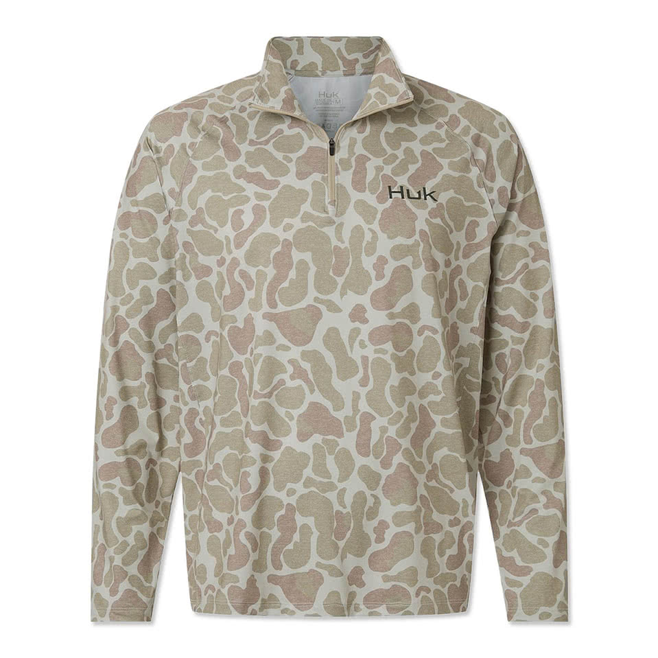 HUK Airweight KC Pattern Performance Quarter Zip Pullover