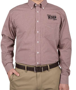 Devon & Jones Gingham Dress Shirt - Color: Burgundy