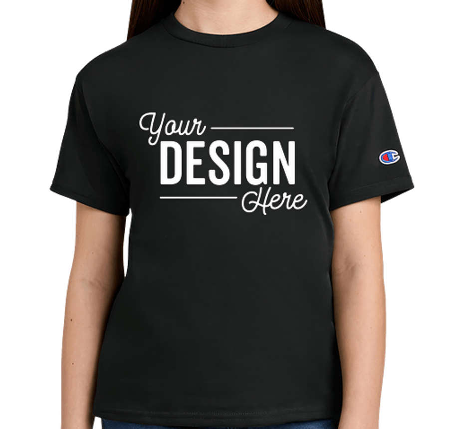 Champion Youth Midweight Crewneck Jersey T-shirt in Black