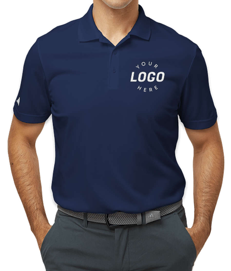 Adidas Sport Recycled Performance Polo - Embroidered in Collegiate Navy