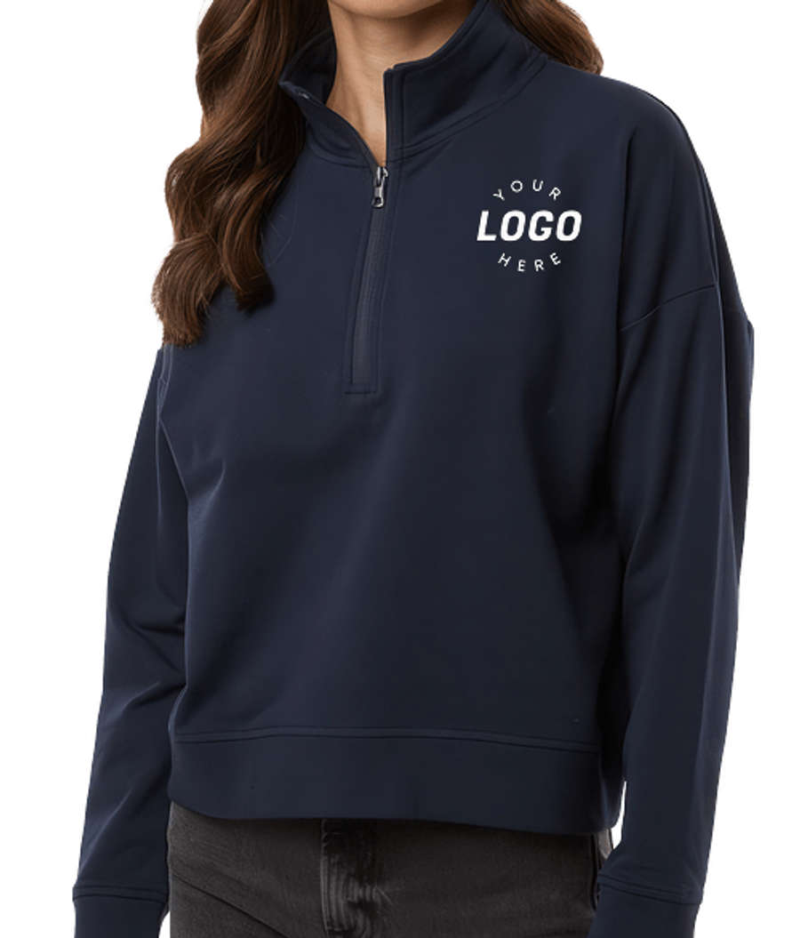 Independent Trading Women's Performance Quarter Zip Pullover in Classic Navy