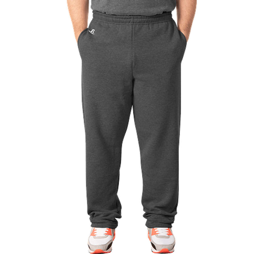 Russell Athletic Dri Power Open Bottom Sweatpants in Black Heather
