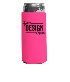 Foldable Slim Can Cooler - Color: Neon Pink