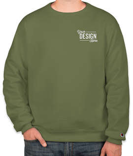 Embroidered Champion Powerblend Crewneck Sweatshirt - Color: Fresh Olive