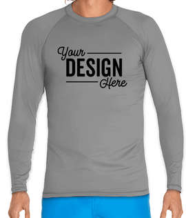Wet Effect Long Sleeve Rash Guard Shirt - Color: Gray