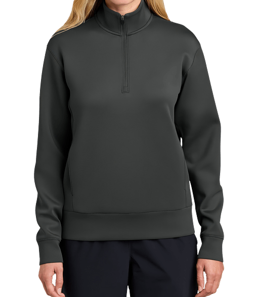 Sport-Tek Women's Pro Perform Double Knit Performance Quarter Zip Sweatshirt  in Iron Grey