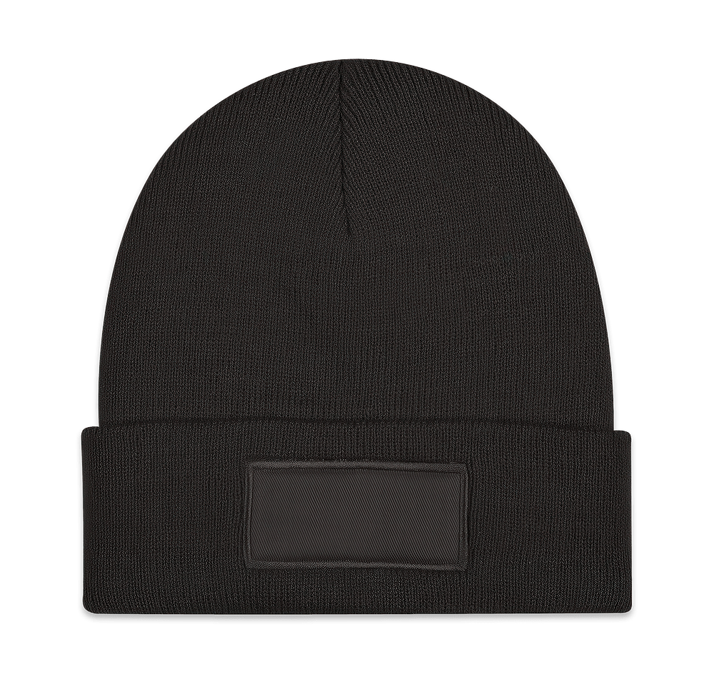Knit Patch Cuff Beanie-default