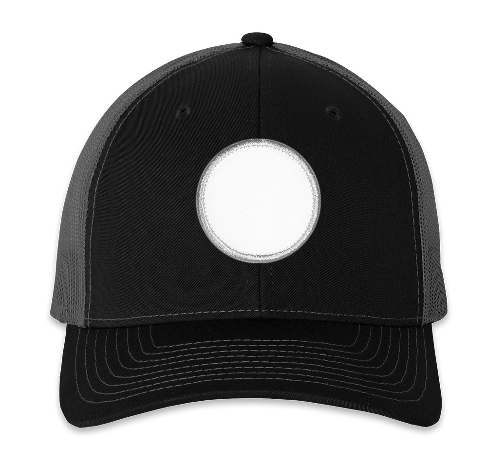 Richardson Snapback Trucker Hat - Circle Patch - Embroidered-default