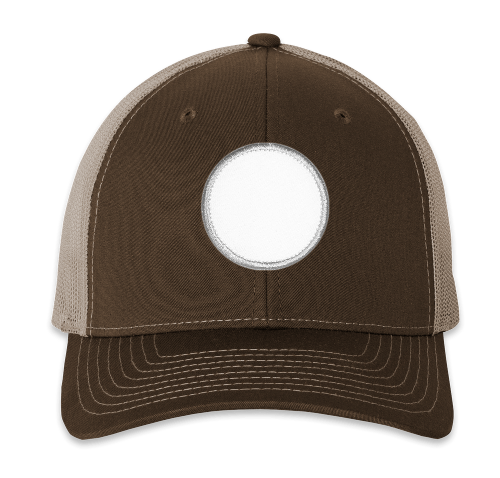 Richardson Snapback Trucker Hat - Circle Patch - Embroidered-default