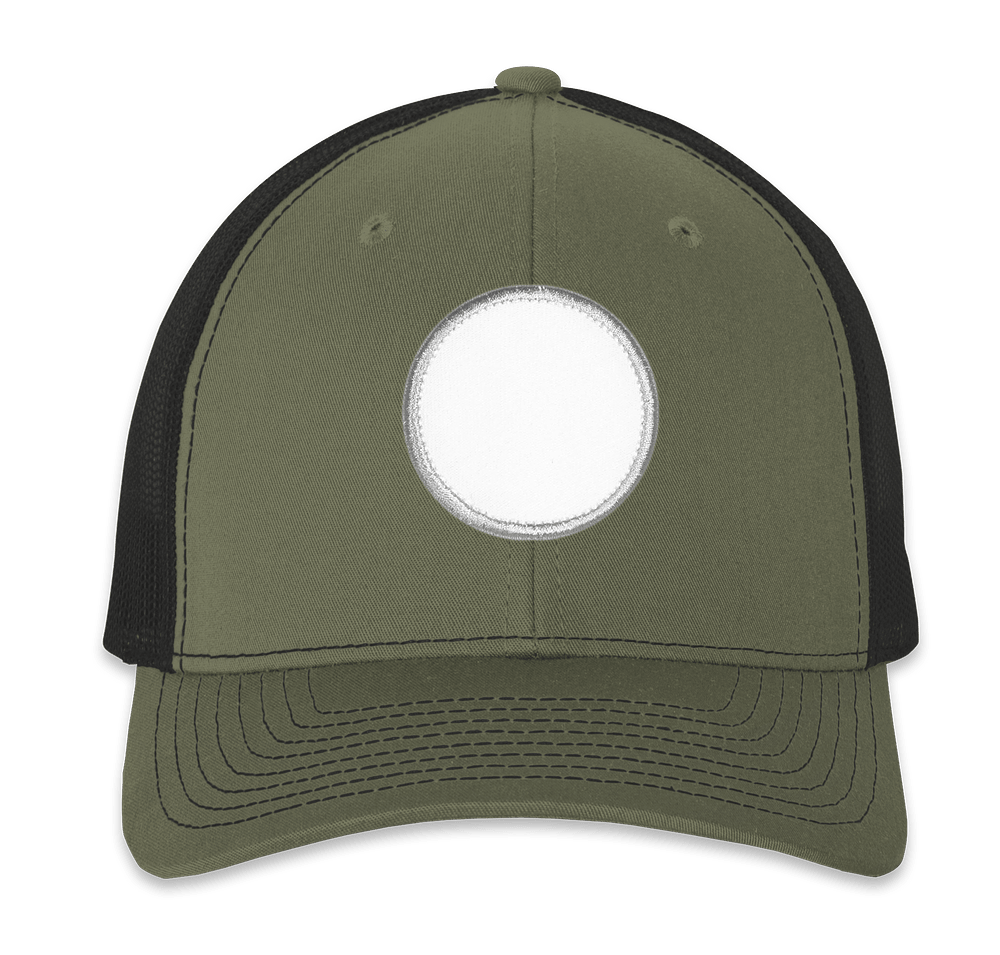 Richardson Snapback Trucker Hat - Circle Patch - Embroidered-default