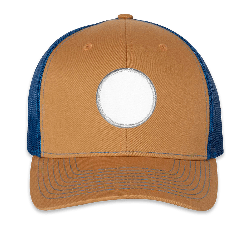 Richardson Snapback Trucker Hat - Circle Patch - Embroidered-default