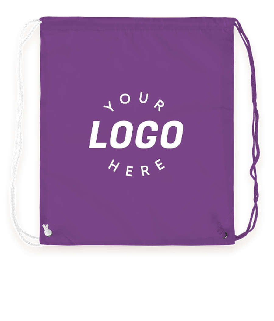 Spirit Two-Tone Drawstring Bag in Purple / White