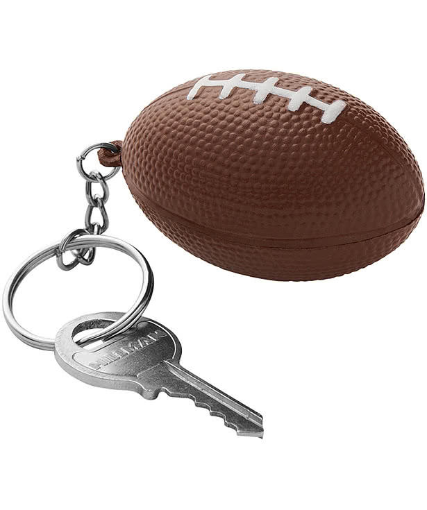 Textured Football Stress Reliever Keychain