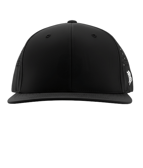 Branded Bills Bare Flat UPF 50+ Performance Baseball Hat in BLACK