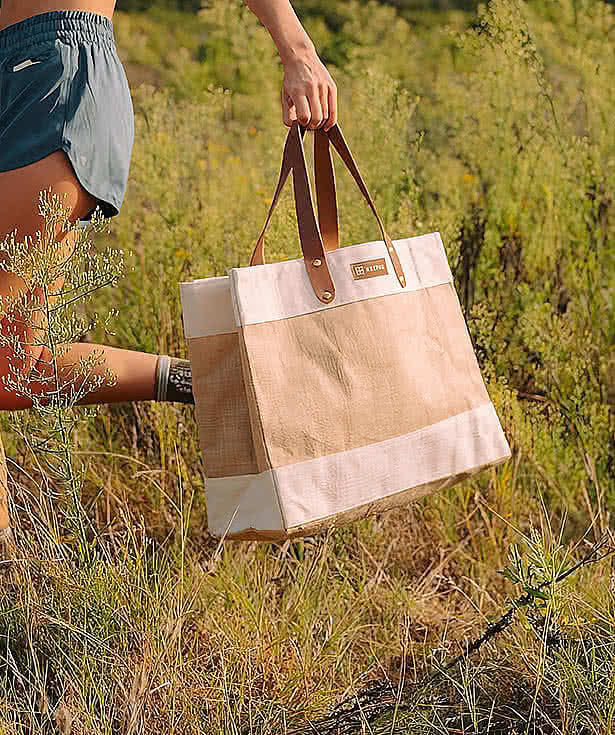 KEEPME Market Large Jute Tote Bag
