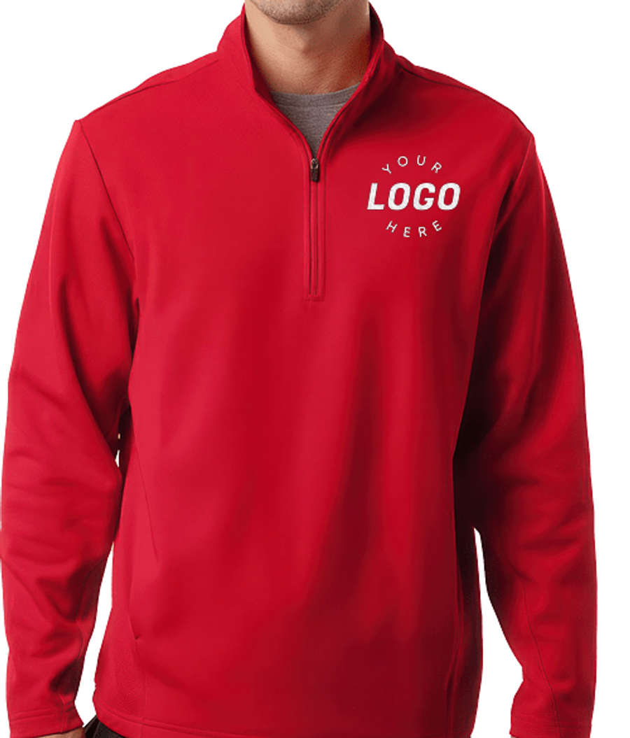 Team 365 Squad Cadet Tech Fleece Quarter Zip Pullover - Embroidered in Sport Red