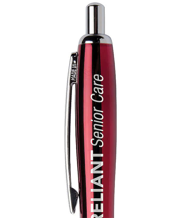 Laser Engraved Santorini LED Light Ballpoint Pen (black ink)