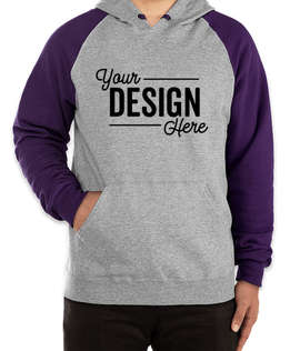 Jerzees Nublend Colorblock Pullover Hoodie - Color: Oxford/ Deep Purple
