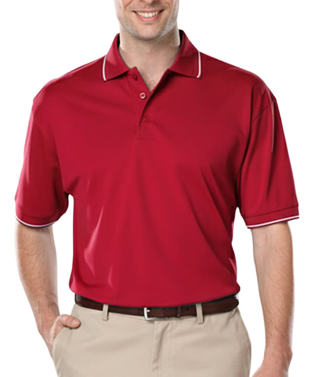 Blue Generation BLU-X-DRI Striped Trim Performance Polo