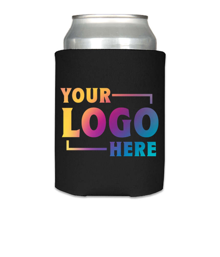 Full Color Photo Can Cooler in Black