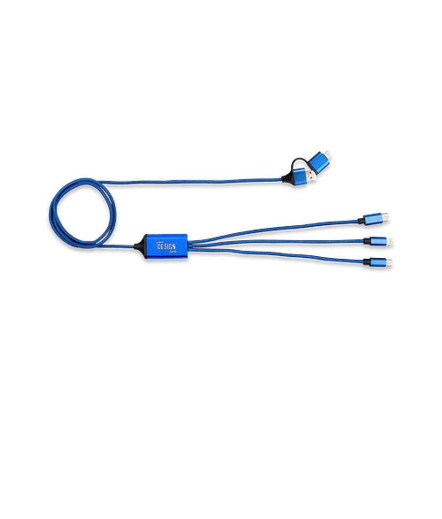 Laser Engraved 4-in-1 Charging Cable 2.0 in Blue