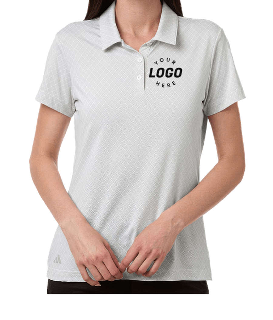 Adidas Women's Recycled Stretch Grid Performance Polo in White